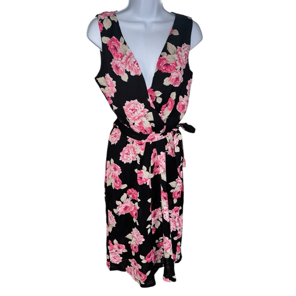 Women’s As U Wish Black/Pink Floral Romper - S